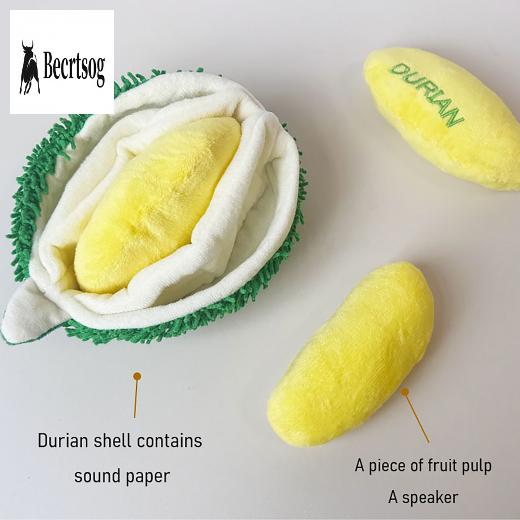 Dog Snuffle Puzzle Toy Squeaky Durian Plush with Squeaker – Chew Treat for Dogs Mental Stimulation Durable Fun Pet for