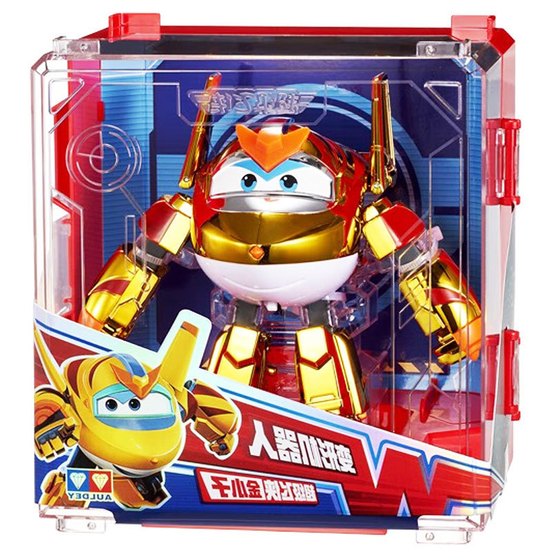 Double Diamond Genuine Super Wings Grande Robô Transformador Little Wing Golden Boy com Motor Elétrico, Brinquedo Infant