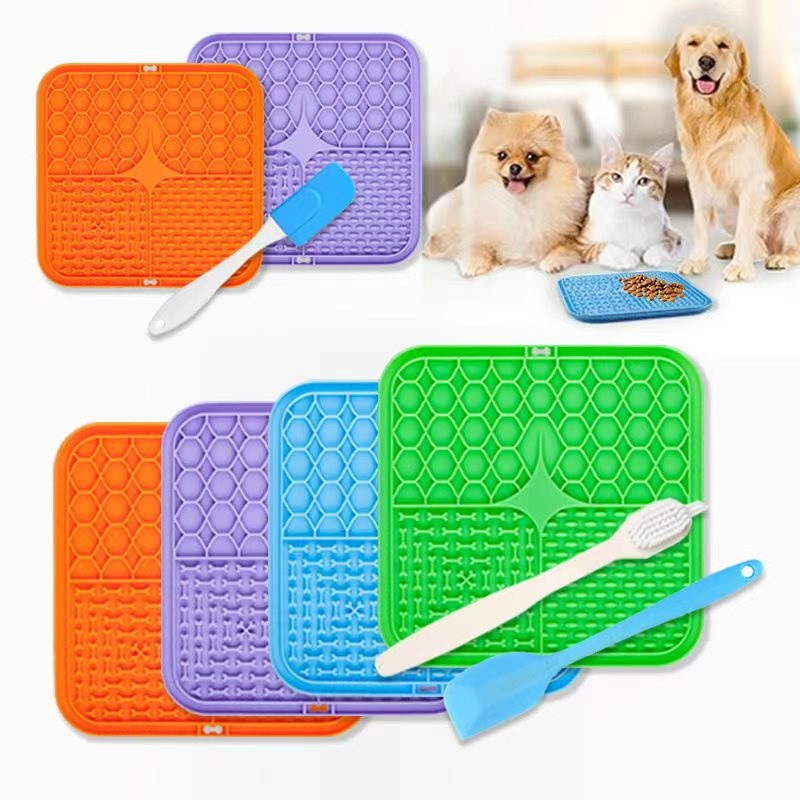 Tapete de Lamber para Cães, Silicone Antiasfixia, Comedouro Lento com Ventosa