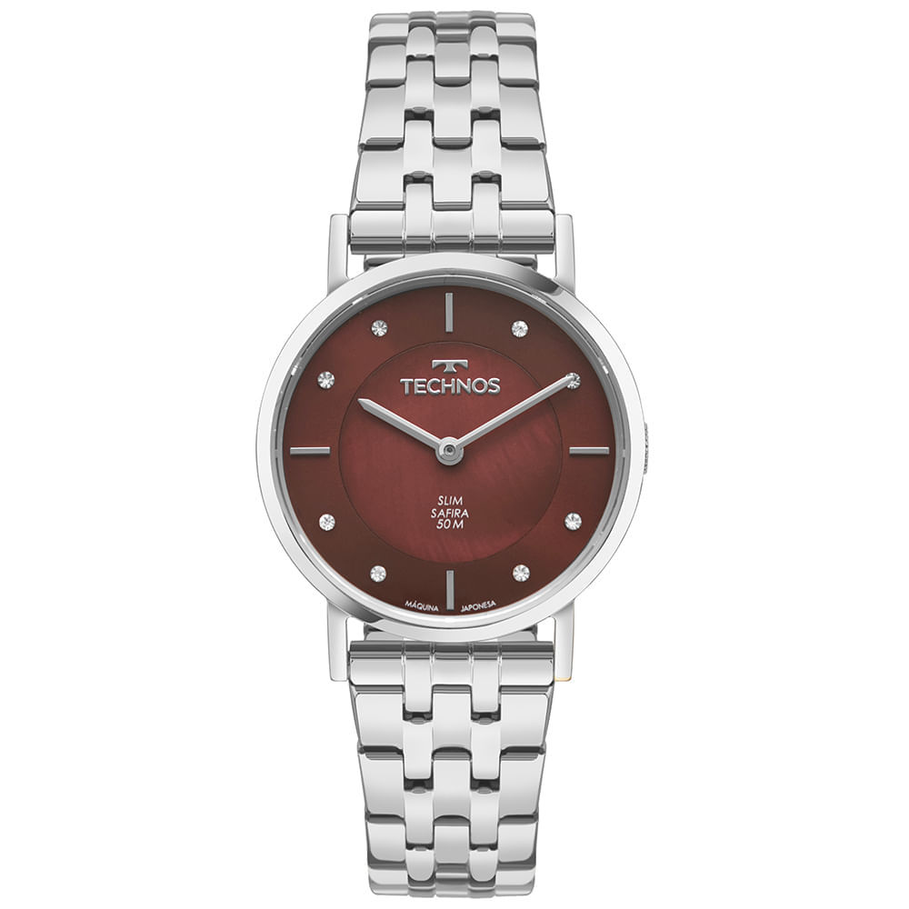 Relógio Technos Feminino Slim Prata - 2025LUK/1N