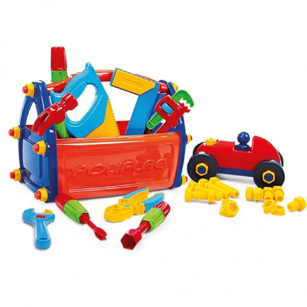 Caixa De Ferramentas Infantil Maleta Com 21 Peças Carrinho Desmontavel Oficina Brinquedo Infantil
