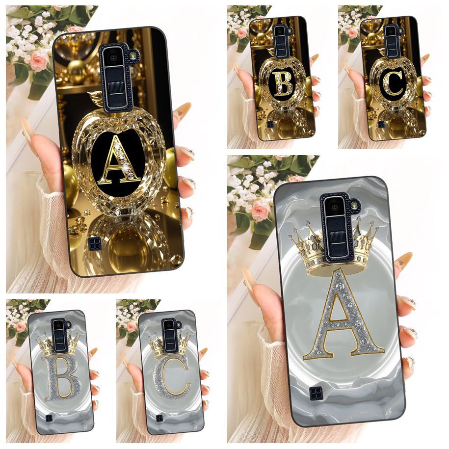 Para LG K10 2016 Embalagem K430 K420 K410 K425 F670K Moda Cristal Inicial Coroa Capa De Silicone Macio LGK10 K 10 2016 E