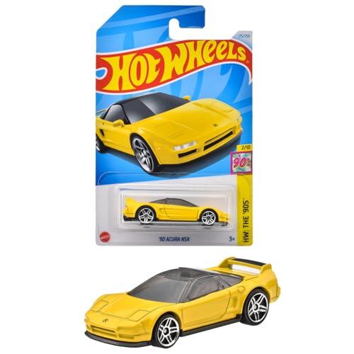 Hot Wheels Basic Car '90 Acura NSX Vehicle Toy Miniature for Ages 3 and Up Yellow HXR11