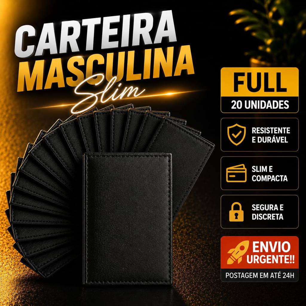 Carteira Slim Masculina Couro Kits com 5 ,10 ou 20 Unidades Lembrança Padrinhos Formatura Casamento