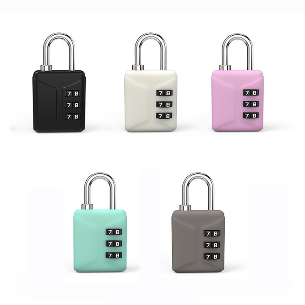 3 Dial Dígito Combinação Bloqueio ABS Escudo Liga De Zinco Senha De Segurança Portátil Anti-Roubo Bagagem Mochila Mala C