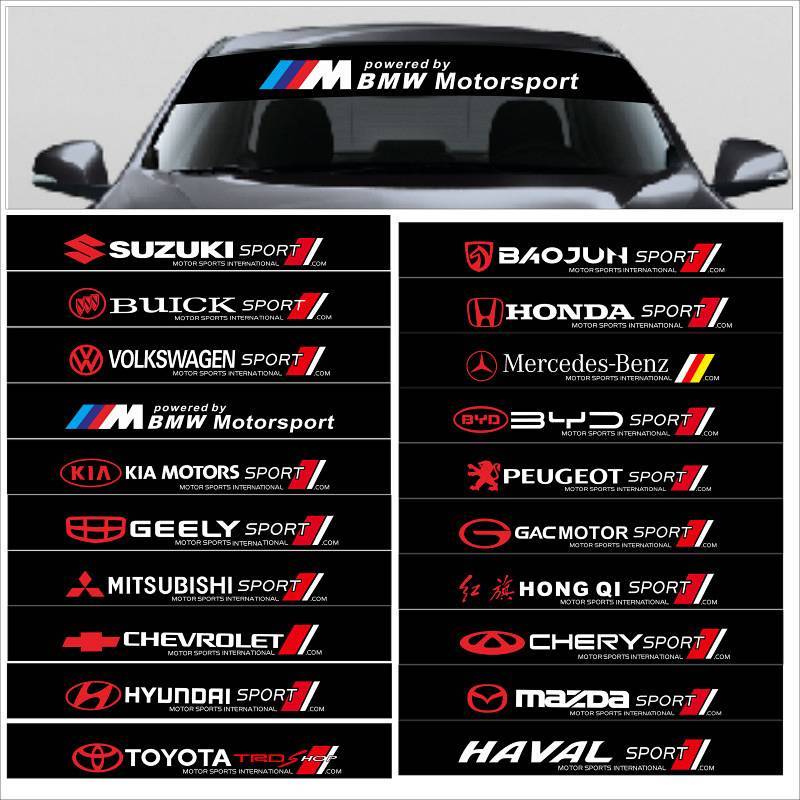 Car Universal Front and Rear Windshield Car Logo Decorative Sticker Modification Decal Sticker muUS