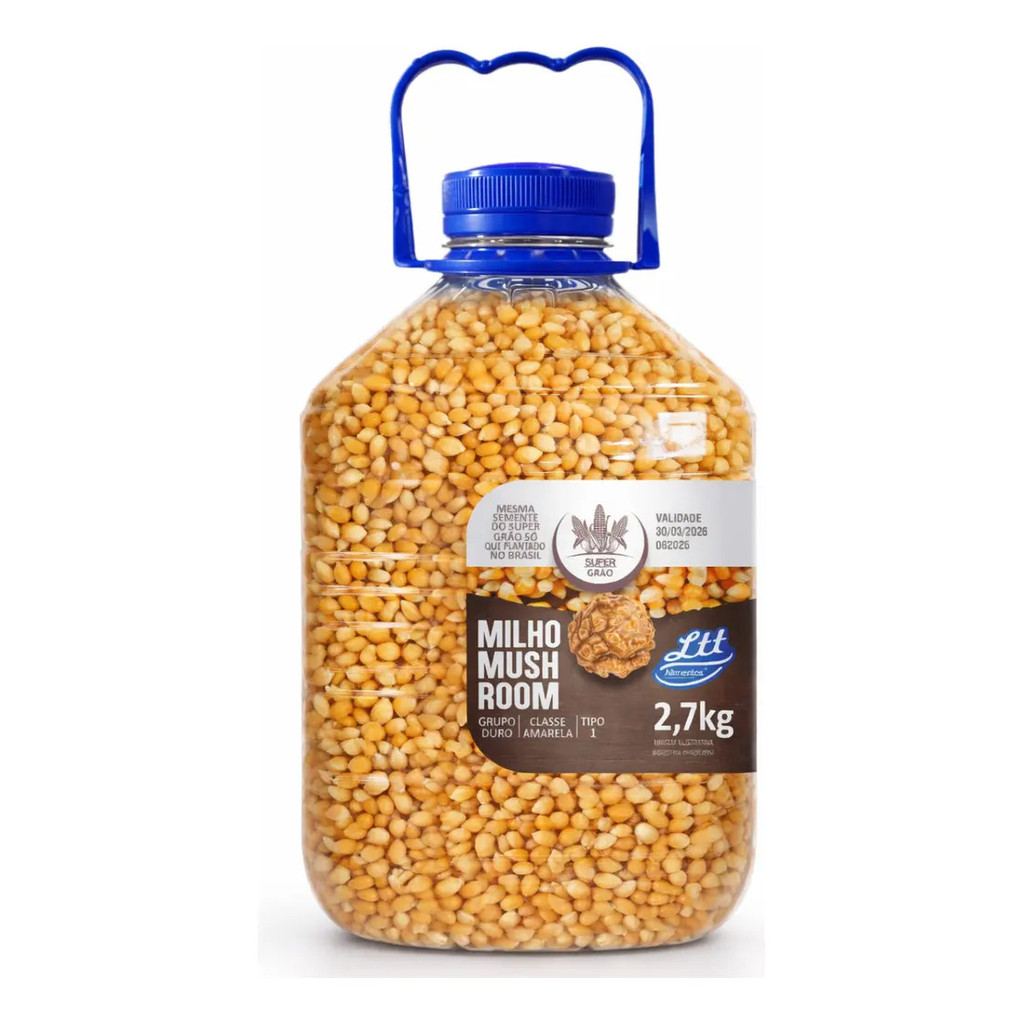 Milho Mushroom Para Pipoca Gourmet Grão Premium Galão 2,7kg - MILHO COGUMELO