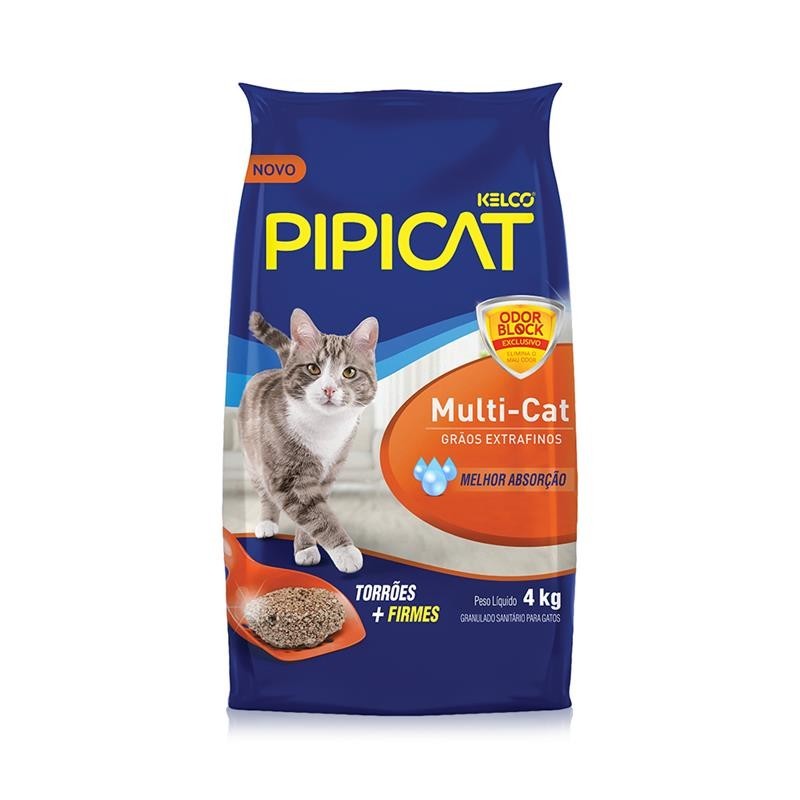 Areia Higienica Pipicat Multicat - 4kg