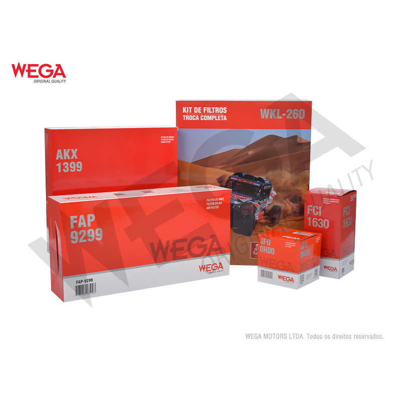 Kit troca de filtro completa Renault Duster 2016 A 2026 WEGA