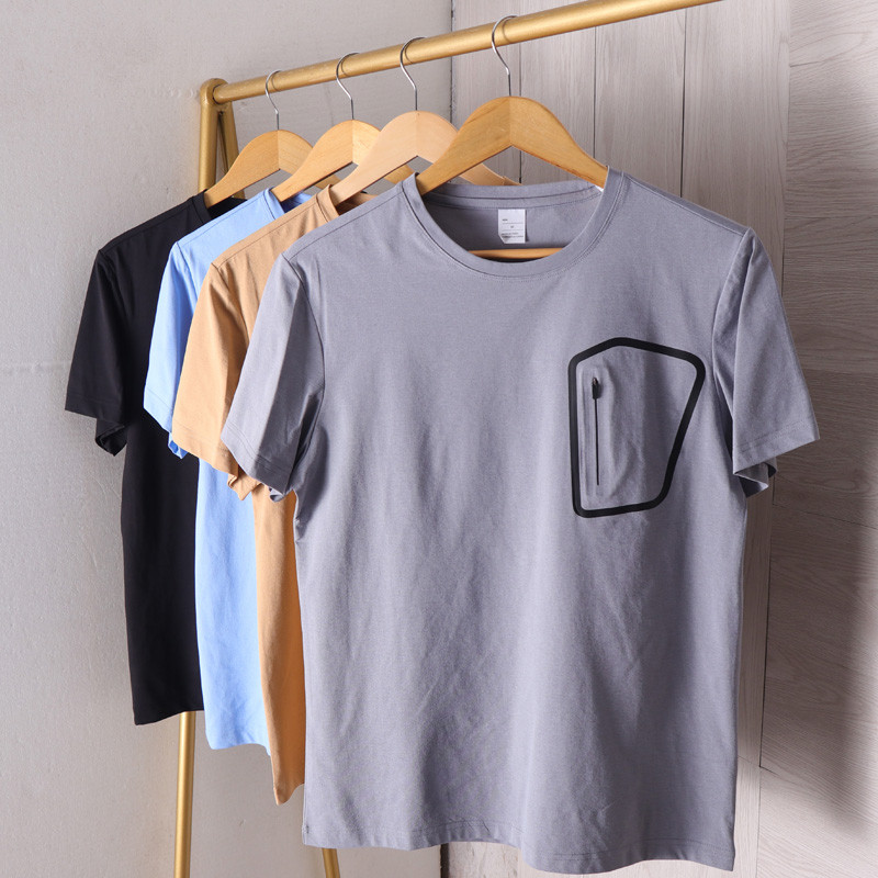 NIAOXI Birds Series Verão Masculino Novo Estilo Bolso Laminado Esportes Ao Ar Livre Lazer Gola Redonda Manga Curta Camis