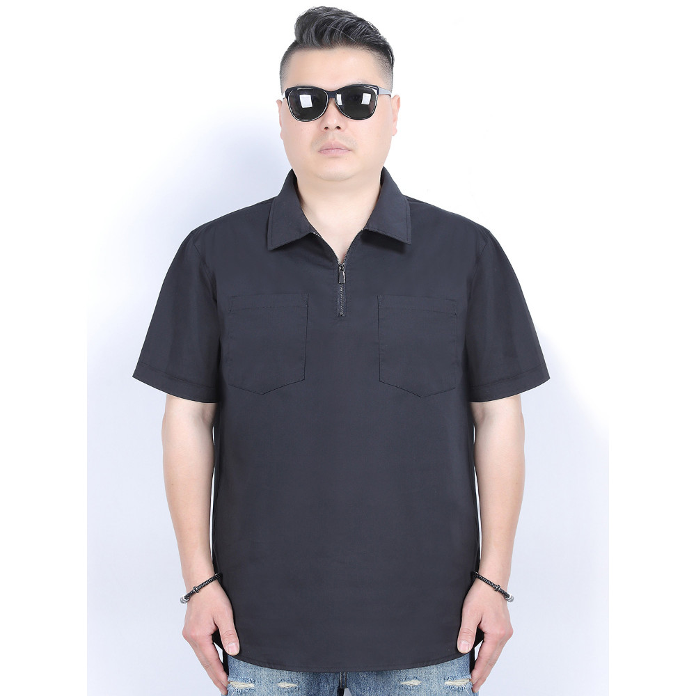 Plus size masculino verão na moda gordura solta meia manga lapela mais gordura plus size camisa de manga curta masculina