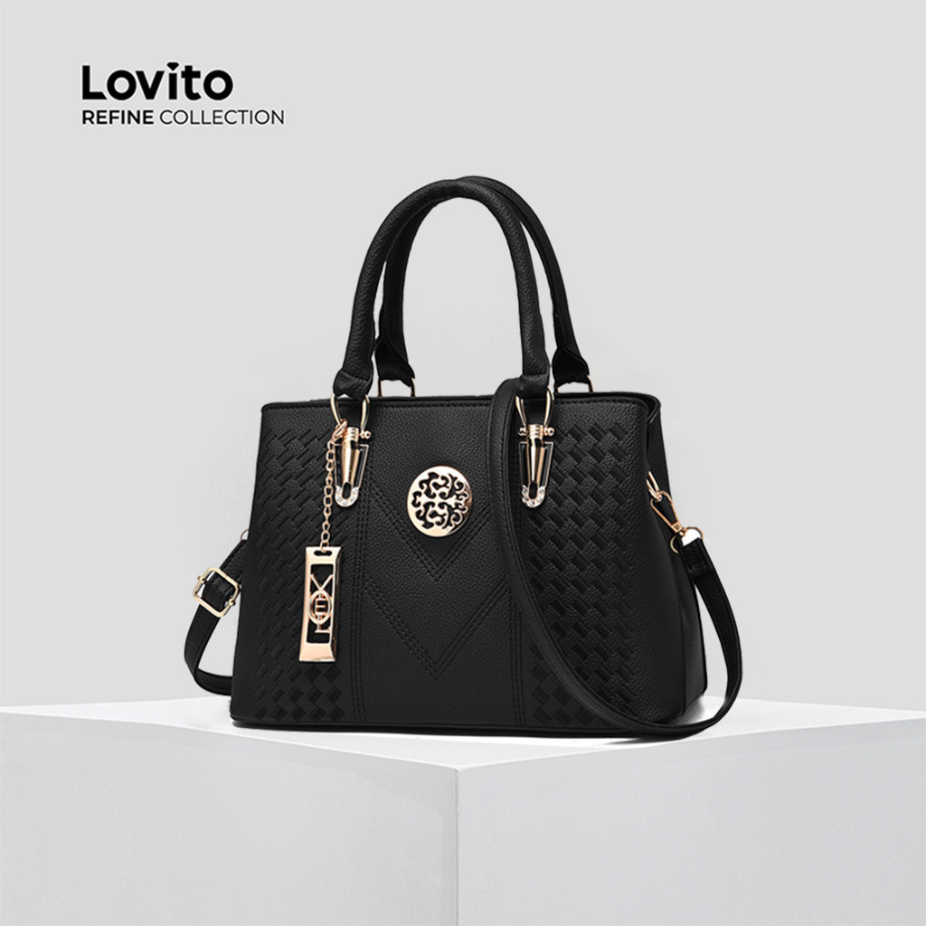 (Lovito Refine) Bolsa De Ombro Pequena Para Deslocamento Diário Para Mulheres LFR13117 em Oferta na Shopee