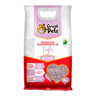 Granulado Higiênico Para Gatos Great Pets Premium Biodegradável Tofu Lavanda 2kg em Oferta na Shopee