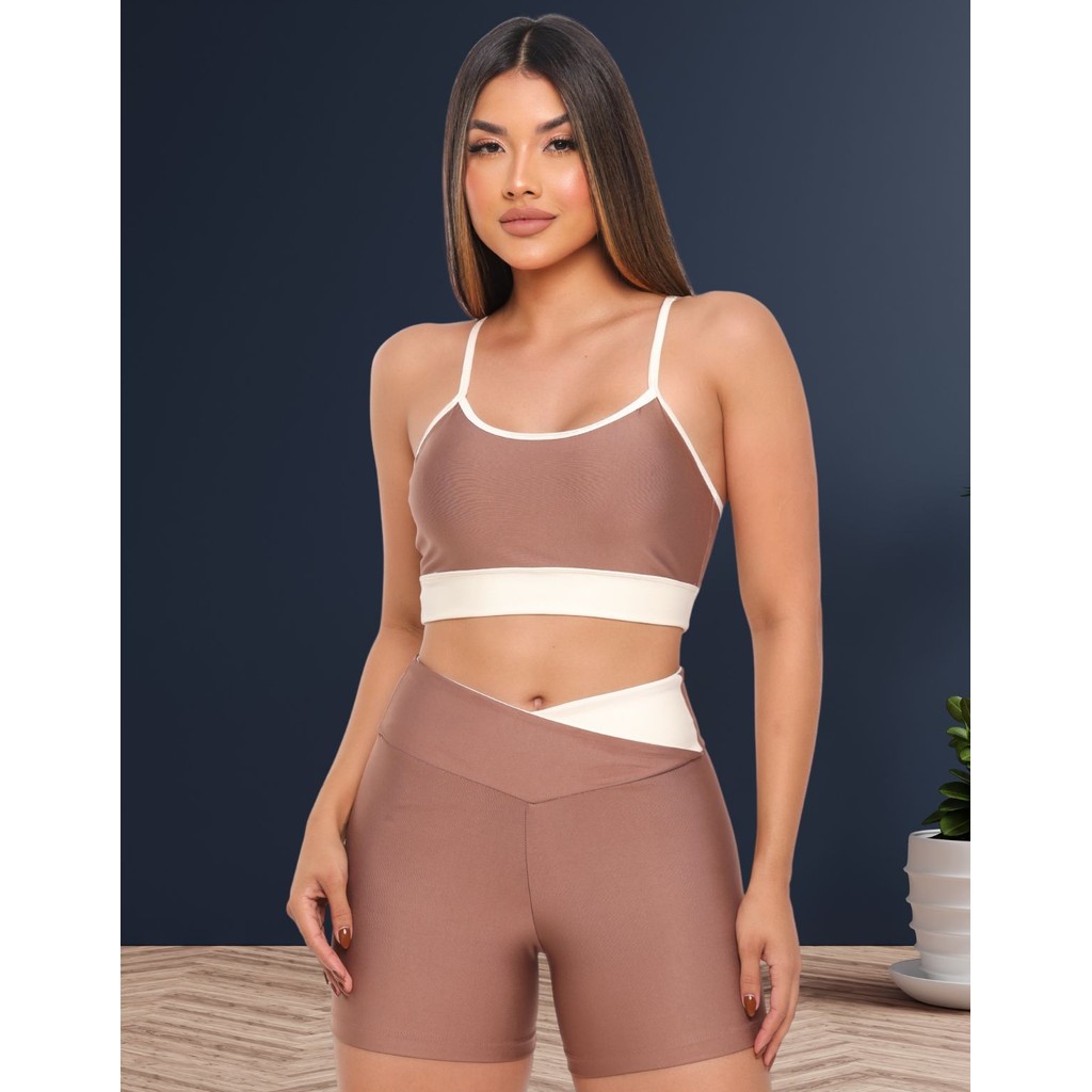 Conjunto de Short Feminino Para Academia Zero Transparência