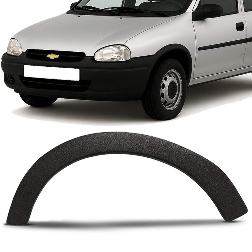 Moldura Alargador Para-lama Preto Texturizado Dianteiro Lateral Corsa Wind Super Pick Up 1994 A 2002