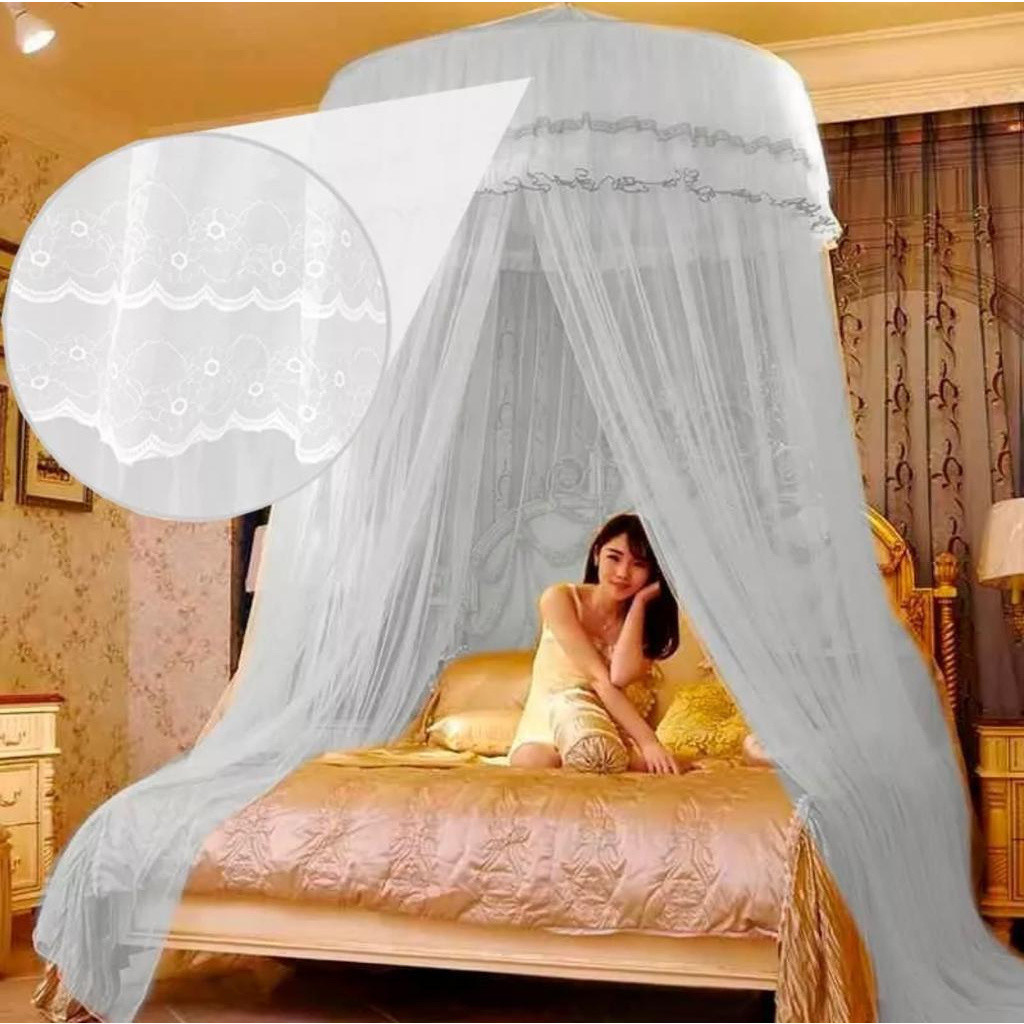 Mosquiteiro Indiano Gigante de Teto Casal Queen King | Abertura Lateral | 14m  Premium Anti-Mosquito