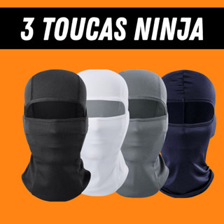 Kit 3 Touca Ninja Balaclava Toca UV+50 Proteção Solar Térmica Motoqueiro Motoboy touca preta, kit  inverno em Oferta na Shopee