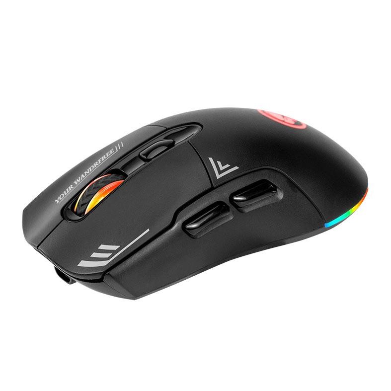 Mouse Gamer Marvo M803W, RGB, Wireless, 4800DPI, 7 Botoes, Preto, M803W-BK - detalhe