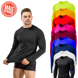 Camisa Térmica Proteção Uv 50+ Segunda Pele Camiseta Blusa Malha Fria Unissex Academia Manga Longa em Oferta na Shopee