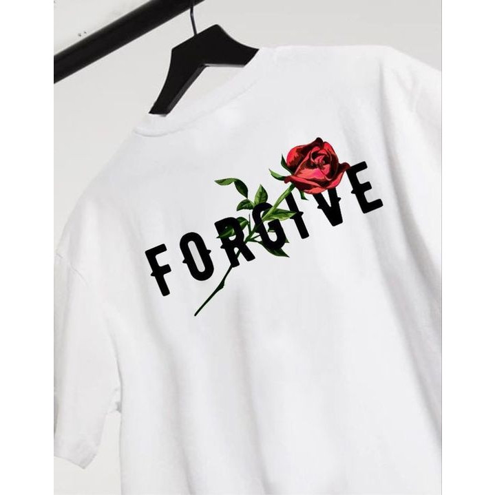 Camiseta Oversized Unissex Streetwear Rosa Forgive Flowers Larga