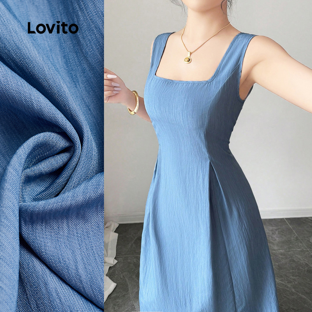 Saia colete evasê com cadarço nas costas azul-DRB149P1D1111 em Oferta na Shopee