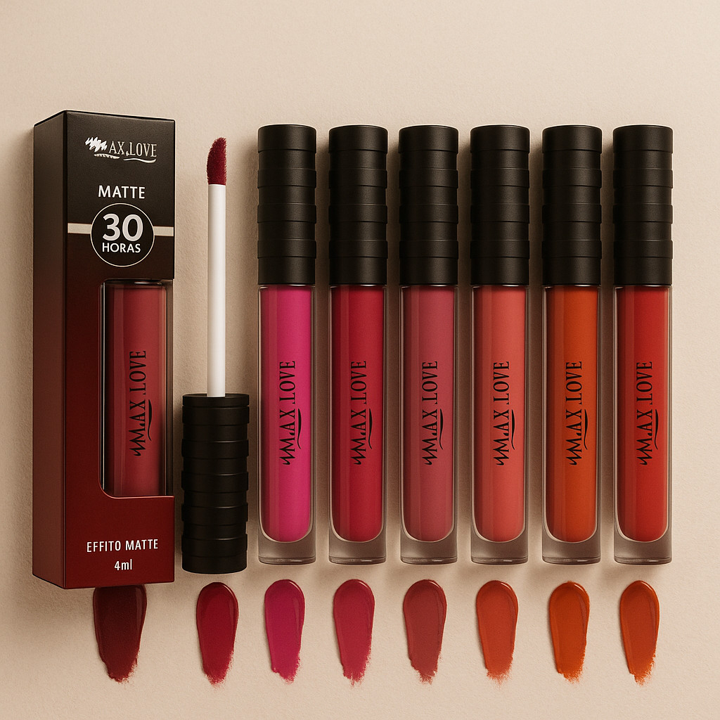 Batom Líquido Matte 30 HORAS Max Love 4ml - Diversas Cores