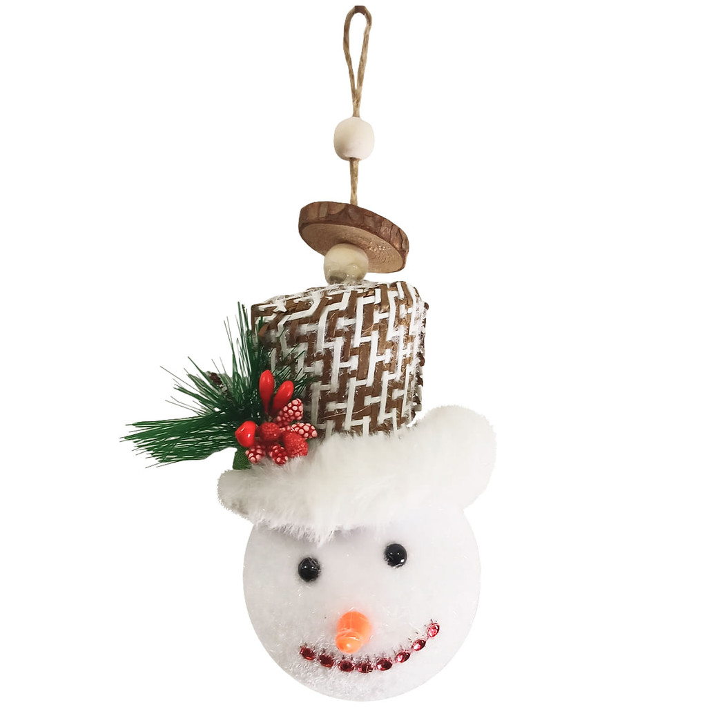 Enfeite Boneco de Neve Natalino 8cm em Poliéster Wincy