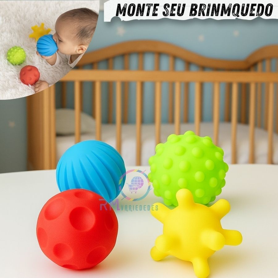 Bolinha Macia Mordedor Para Bebê Esferas Sensoriais Brinquedo Para Banho Com Apito