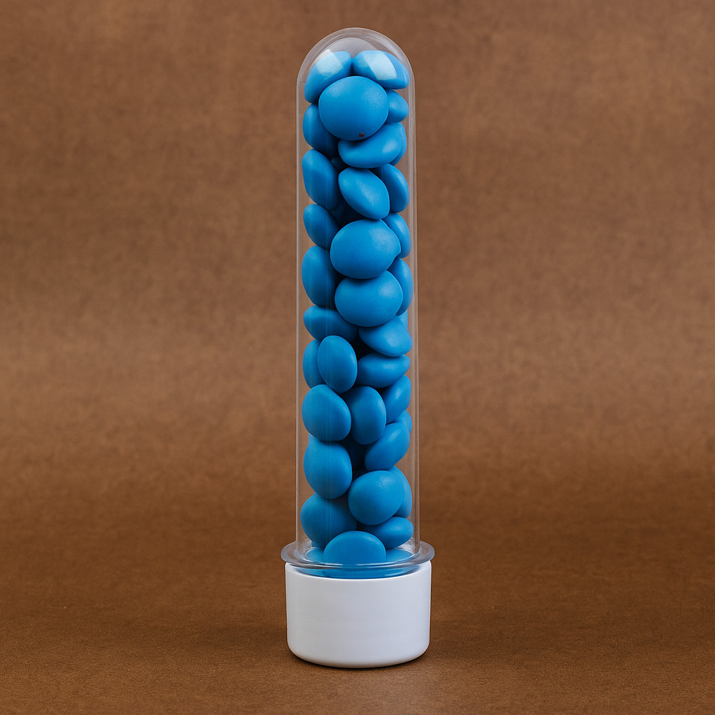 10~50 TUBETE ACRÍLICO LEMBRANCINHAS 13CM COM TAMPA BRANCA