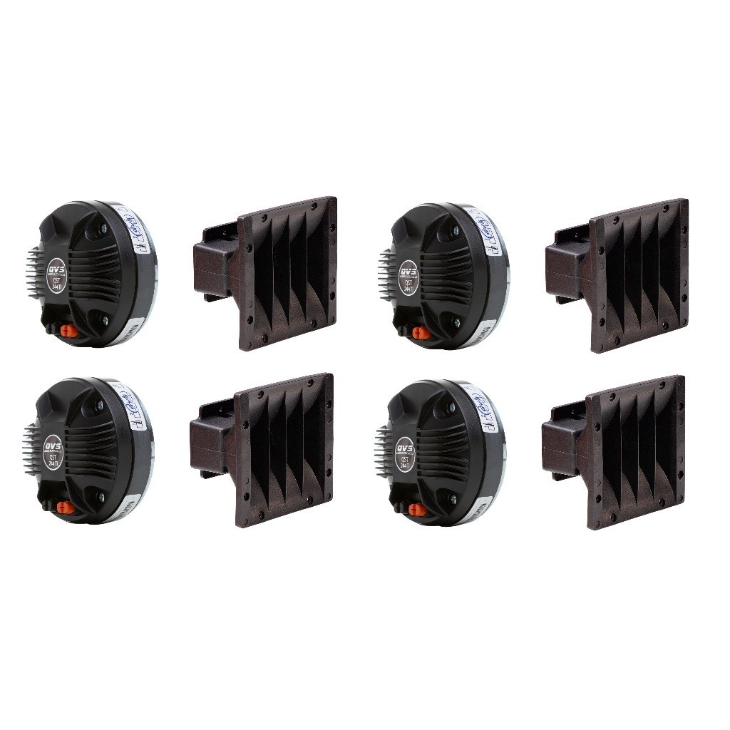 4 Kit Driver QVS 244 Ti 80 Rms + Guia De Onda 1625 Line Array Som Automóveis Profissional