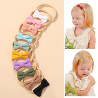 10 Pçs/set Recém-Nascidos Arcos Bandana Náilon Elástico Faixa De Cabelo Para Menina Bowknot Vestir-Se Crianças Acessório em Oferta na Shopee