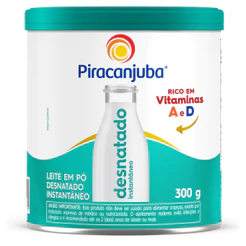 Leite em Pó Desnatado Instantaneo 300g Lata Piracanjuba