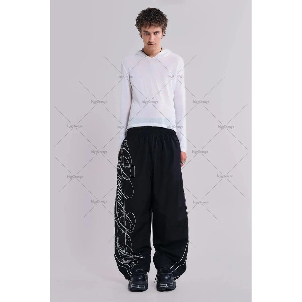 2025 Hip-hop Rua Rock Calças Esportivas Americano Y2k Harajuku Em Linha Reta De Perna Larga Feminina Roupas De Moda Casu
