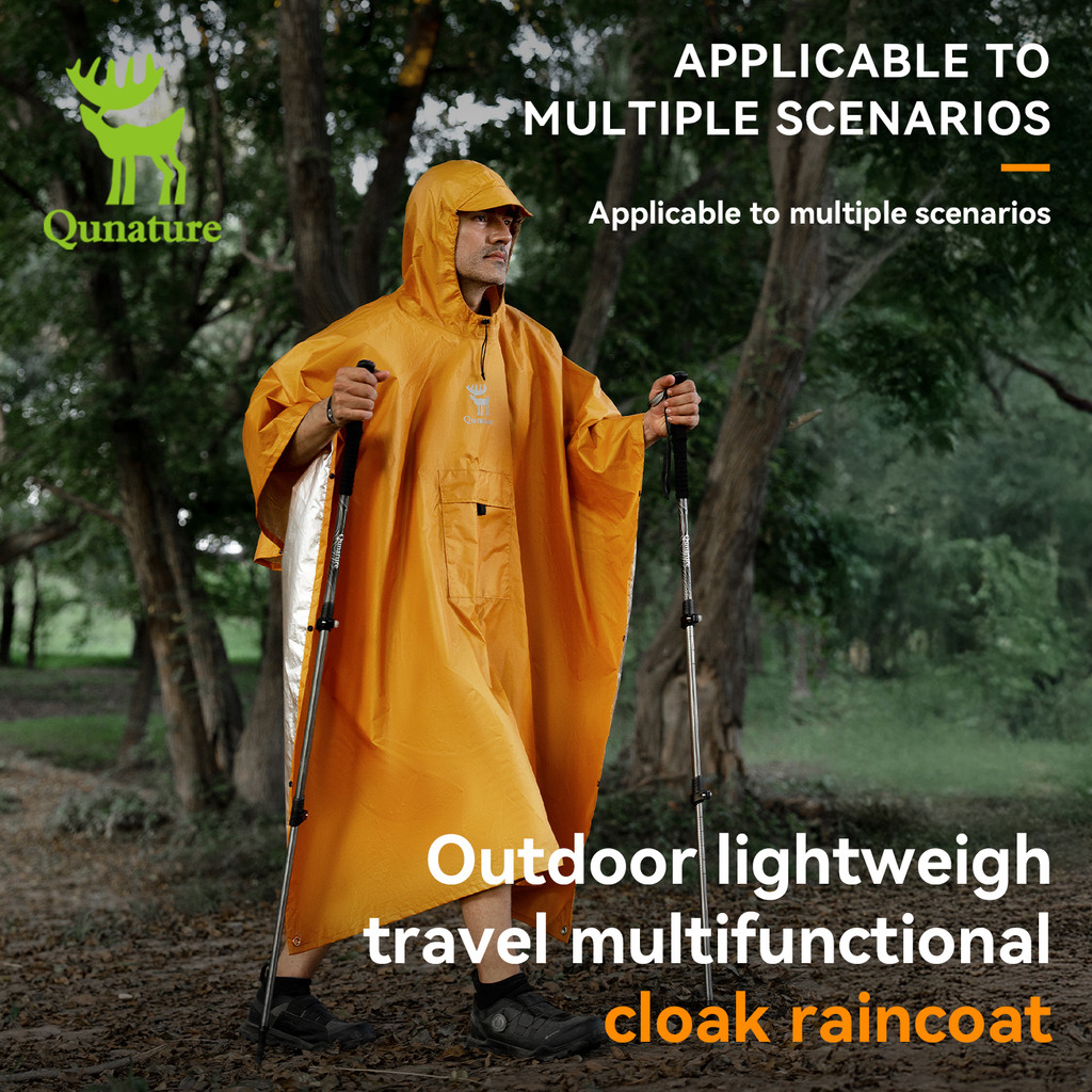 Capa De Chuva Impermeável Qunature Leve E Alongada Para Motocicleta 3 Em 1 Tapete De Piquenique Multifuncional Dossel Ad