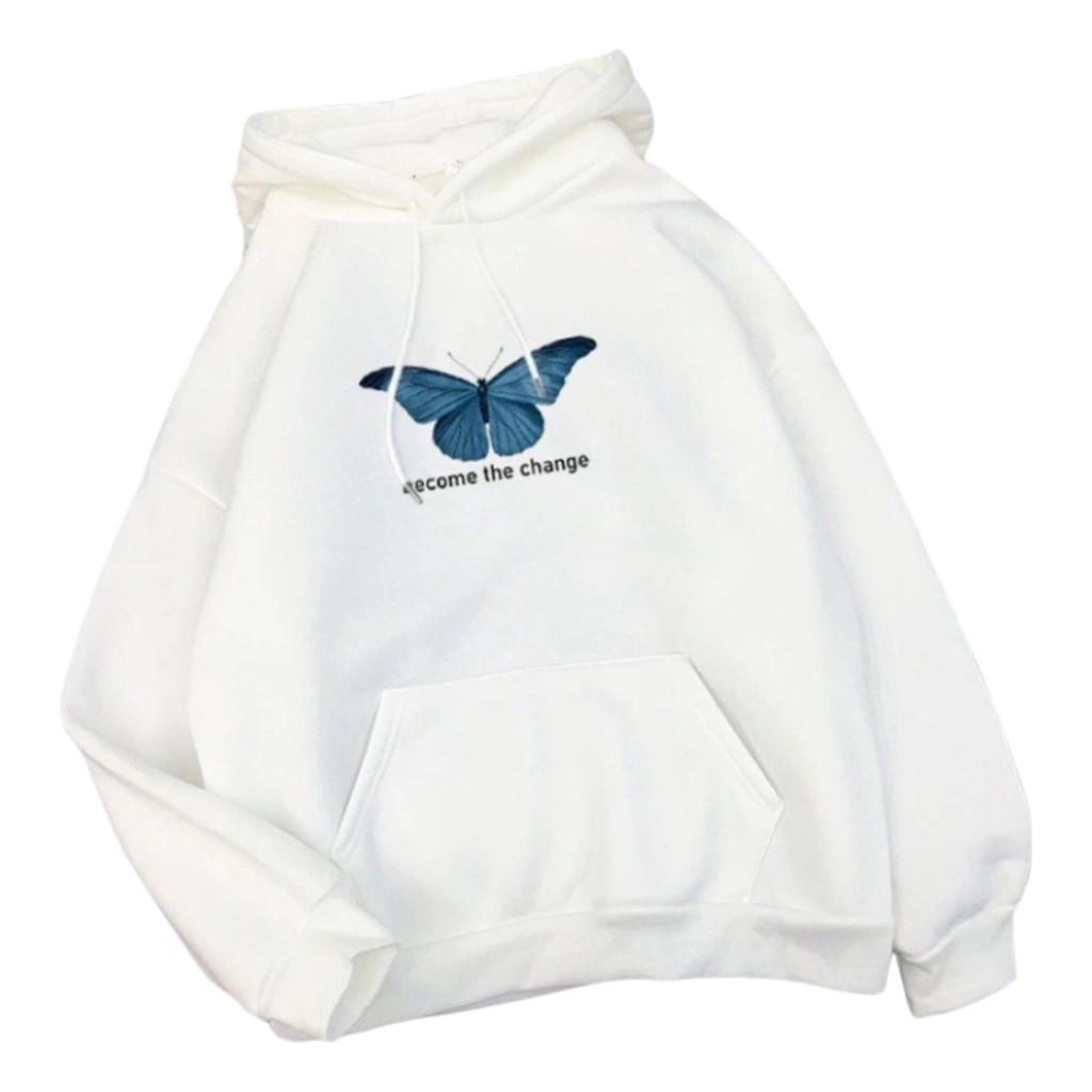 Moletom Canguru Borboleta Become The Change Top - Bt308