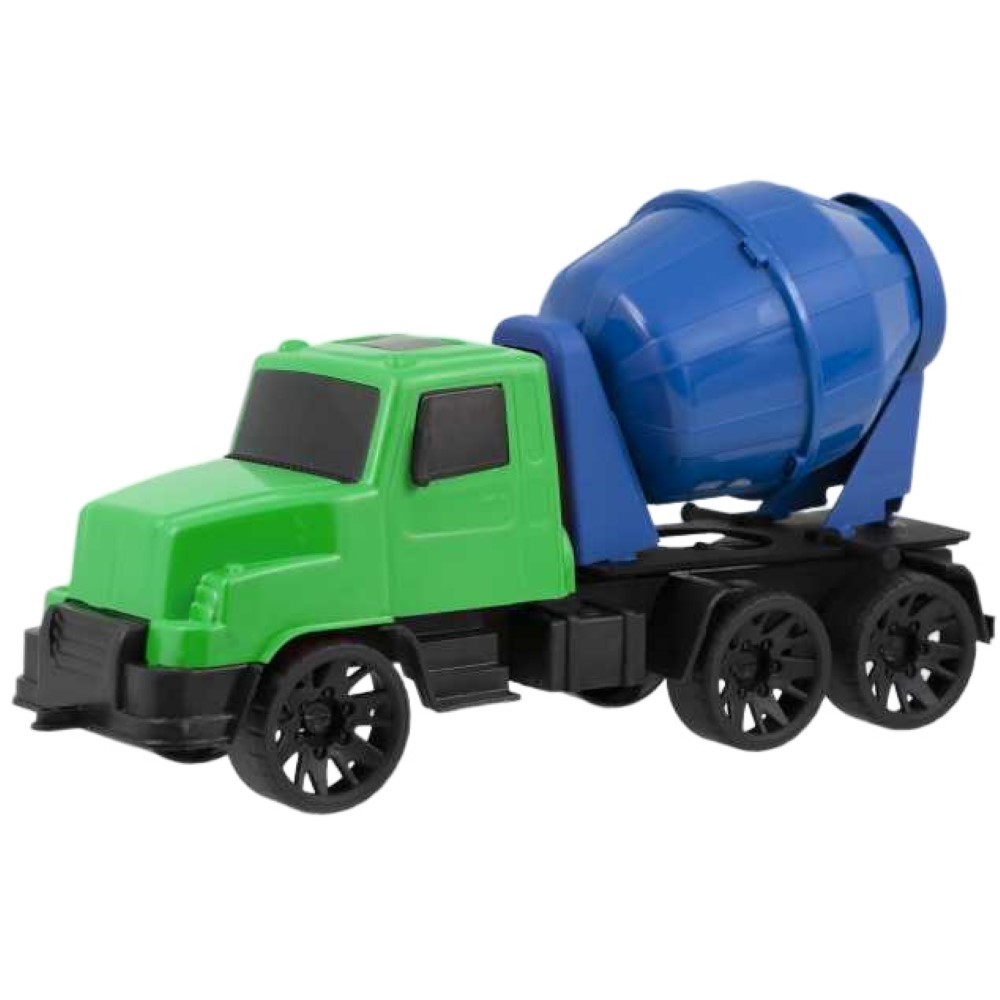 CAMINHÃO DE BRINQUEDO CARGO BETONEIRA 32CM COM MISTURADEIRA QUE GIRA COR SORTIDA - KENDY