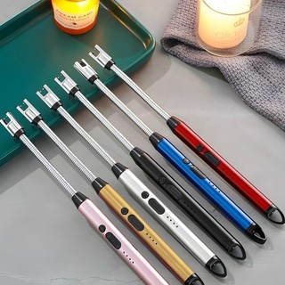 Isqueiro Elétrico USB Recarregável Flexível à Prova de Vento para Fogão Velas Churrasco