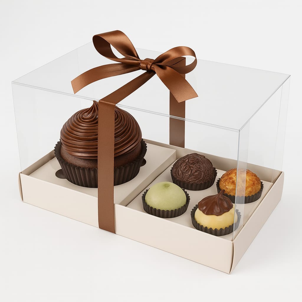 10 Caixas Para 1 Cupcake mais 4 Doces - Resistente  - Dia das mães - Dia dos Namorados - Dia dos professores -