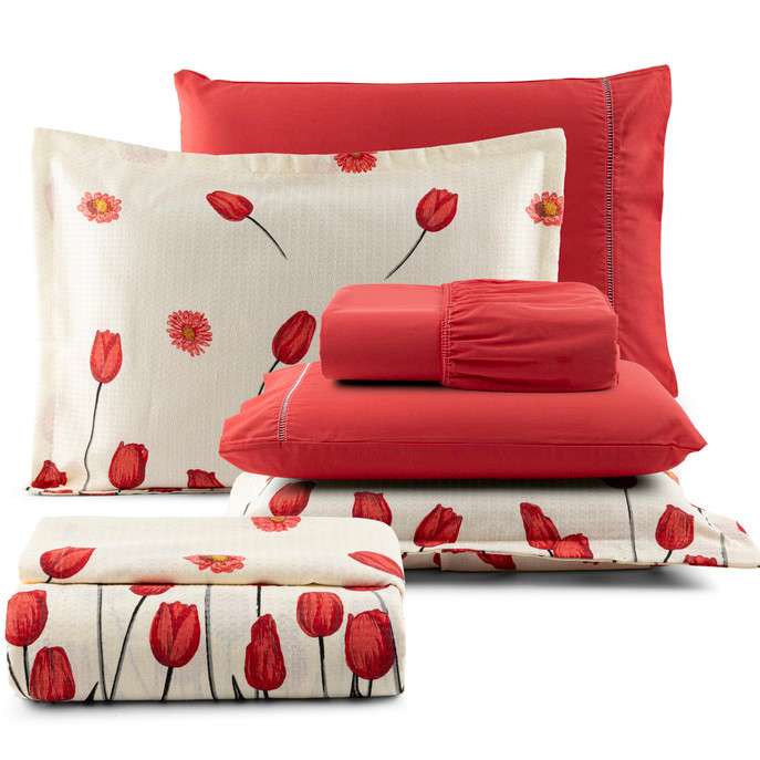 Cobre Leito Casal Queen Piquet 6 Peças Estampado 100% Algodão Colcha Kit