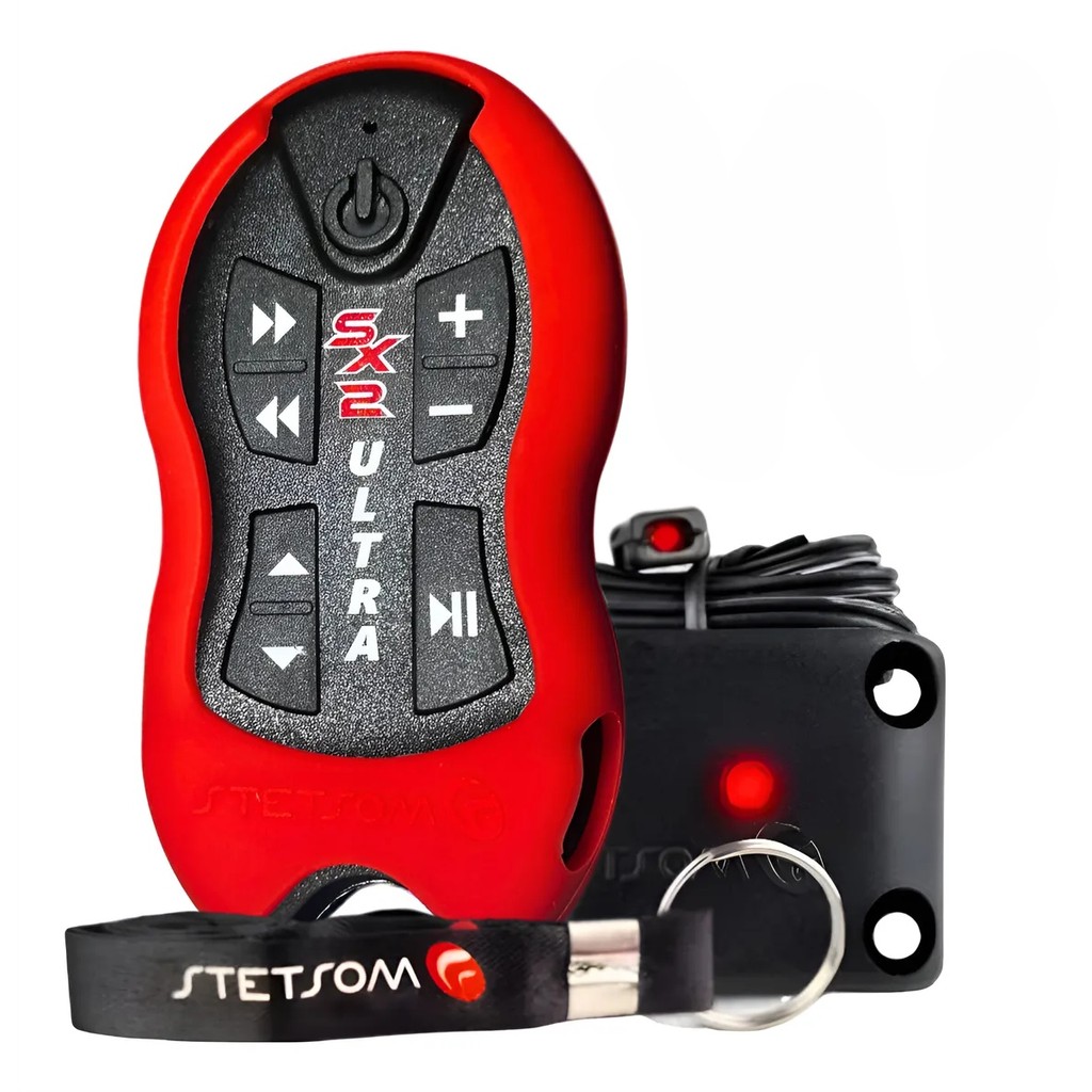 Controle Remoto Universal Longa Distância Stetsom SX2 Ultra Recarregável 500 Metros Vermelho