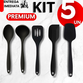 Kit 5/3/2/1 Espátula Pão Duro Colher Concha Espátula Multiuso Silicone Bolo Massas Kit 05 Cozinha Restaurante em Oferta na Shopee