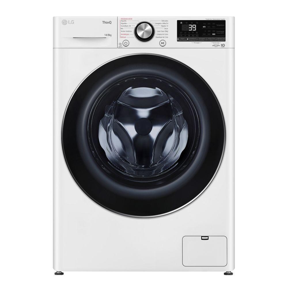 Lava e Seca Smart LG VC2 14kg Branca com Inteligência Artificial AIDD Wi-fi Google Assistente ThinQ CV9014WC2A 220V