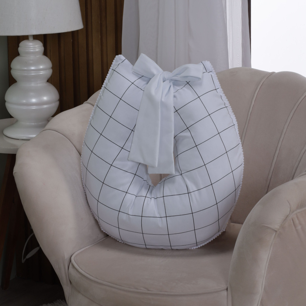 Capa Almofada De Amamentação Com Laço 100% Algodão Com Zíper