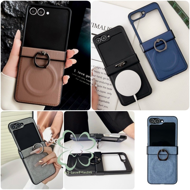 Anel Magnético Suporte Caso De Couro Para Samsung Galaxy Z Flip 7 6 5 4/3 Dobradiça Proteção À Prova De Choque Capa em Oferta na Shopee