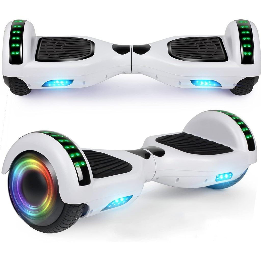 Hoverboard Infantil 6.5" LED Bluetooth 600W Bivolt 10-15km Autonomia 2.4Ah para Criança Adulto com Alça Portátil Parque
