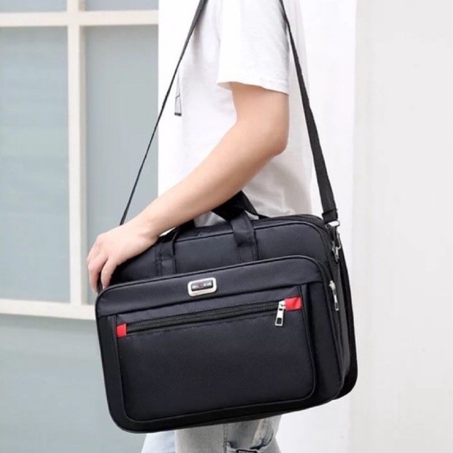 Bolsa Pasta Notebook Grande Nylon Masculino Maleta Executiva Bolsa de Ombro Verao 2025