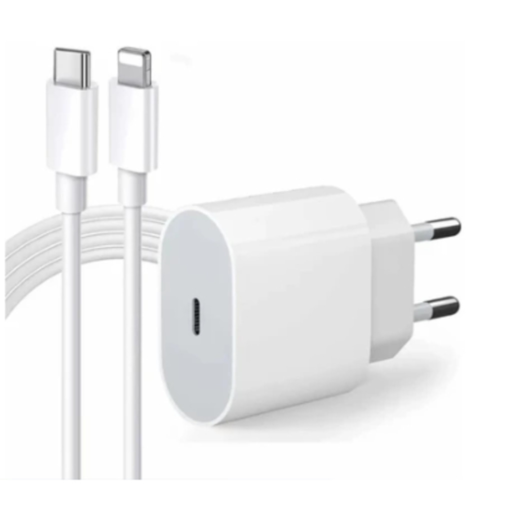 Kit Carregador iPhone Turbo Tipo-C 20W + Cabo Lightining para IPhone Carga rápida