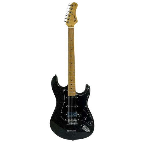 Guitarra Tagima TG-580 HSS Escala Clara Escudo Preto Black Sparkle (BKSK)