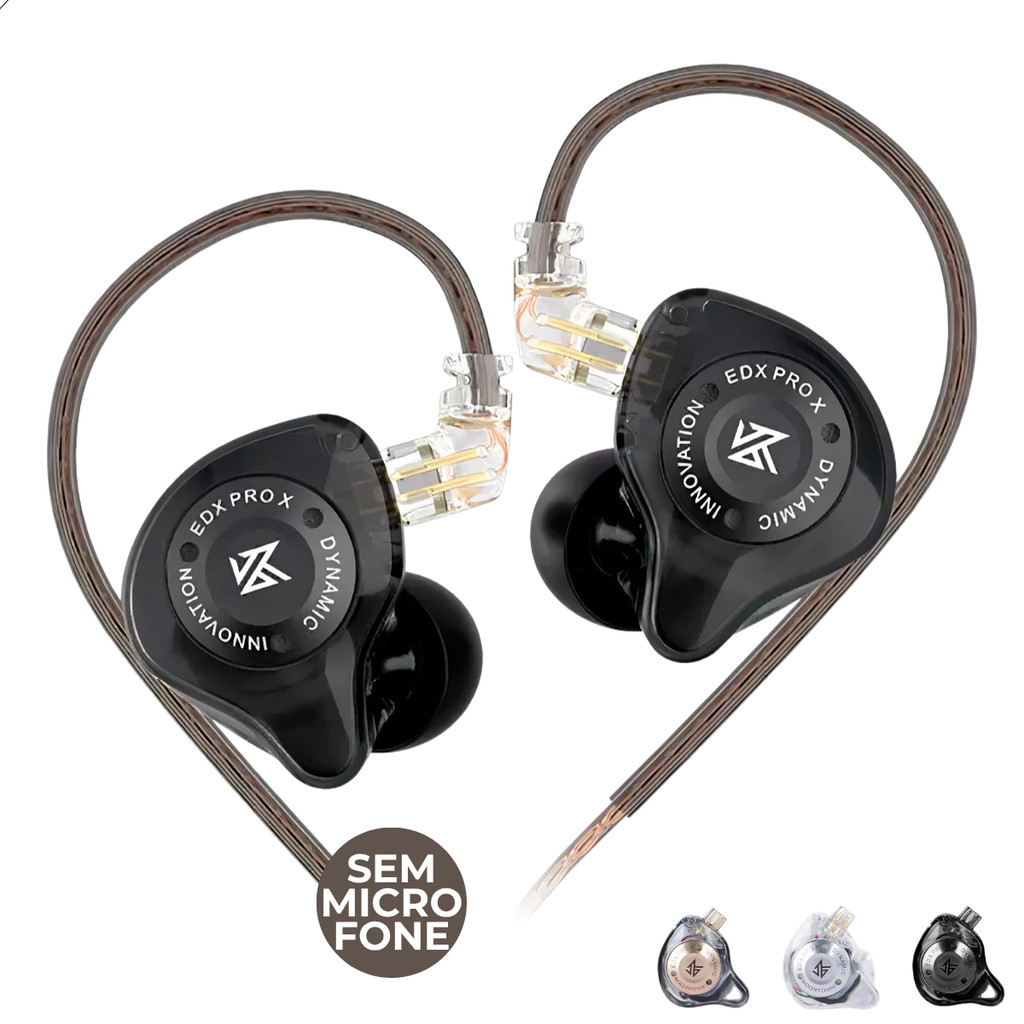 Fone De Ouvido KZ EDX PRO X Profissional Intra-auricular, Driver Dinâmico Magnético de 10mm, Original em Oferta na Shopee