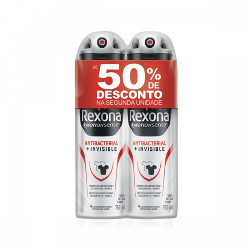 Kit c/2 Unidades de Desodorante Aerosol Rexona Masculino 90g Antibacteriano Invisible